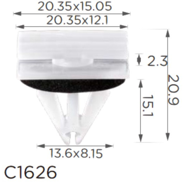 Кліпса кріплення молдингу порогу FORD OPEL GM CHEVROLET (W715201S300 W715201-S300 15265) C1626