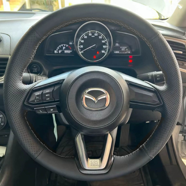 Чехол Оплетка Руля для Mazda CX-5 2017-2020 Кожа (Модельная Выкройка)