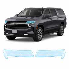 Антигравийная защитная бронепленка по лекалам для Chevrolet Suburban IV 2021- оптика (фары и ПТФ)