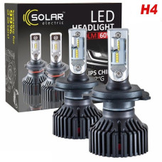 LED лампи автомобільні Solar H4 12/24 8000Lm 60W 6500K IP67 Радіатор та кулер 2 шт (8304)