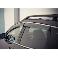 Дефлекторы окон ветровики Volkswagen Touareg 2010-2018 Хром молдинг