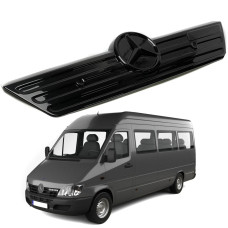 Зимова накладка на радіаторні грати Mercedes Sprinter CDI 2000-2006 / Великі грати без рамки / Глянець FLY