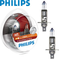 Автолампа галогенна Philips X-treme Vision G-Force +130% H1 12V 55W 3500K 2 шт (12258XVGS2)