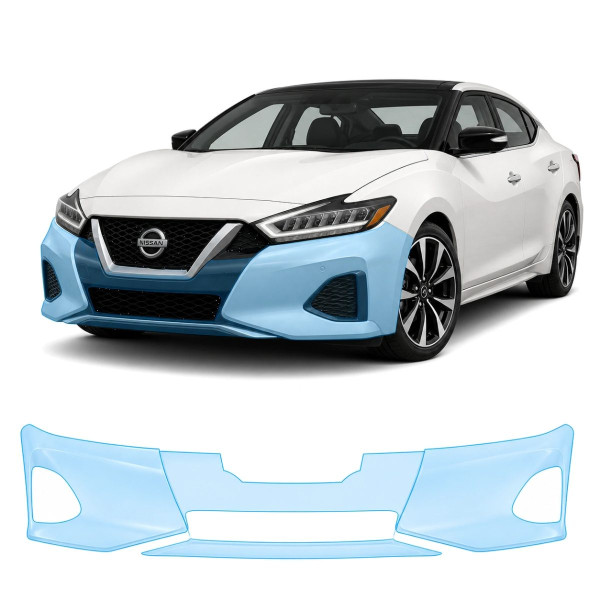 Антигравийная защитная бронепленка по лекалам для Nissan Maxima A36 facelift 2019-2023 - передний бампер