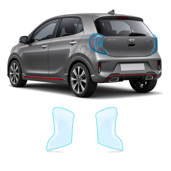 Антигравийная защитная бронепленка по лекалам для Kia Picanto JA facelift 2020- задние фонари стопы