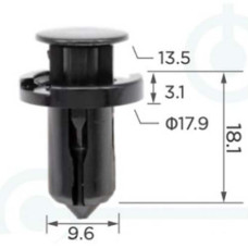 Кліпса кріплення Натискна Розпірна NISSAN HONDA SUBARU (57728AC090 01553-09241 0155309241 11400) C0089
