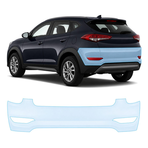 Антигравійна захисна бронеплівка за лекалами для Hyundai Tucson TL 2015-2018 - задній бампер