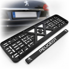 Рамка номера Peugeot 3D надпись хромированная / Полипропилен гибкий морозостойкий 1 шт