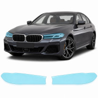 Антигравийная защитная бронепленка по лекалам для BMW 5 Series G30 facelift 2020-2023 - оптика (фары и ПТФ)