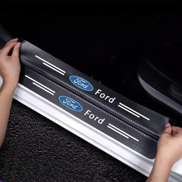Захисна плівка накладка на пороги для Ford Чорний Карбон 4 шт