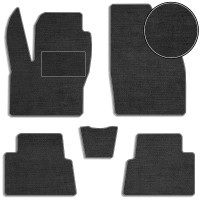 Ворсовые коврики для Ford Kuga 2008-2012 с подпятником Черные 5 шт (Carrera)