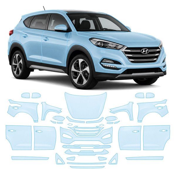 Антигравійна захисна бронеплівка за лекалами для Hyundai Tucson TL 2015-2018 - повний кузов