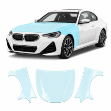 Антигравийная защитная бронепленка по лекалам для BMW 2 Series G42 2021- капот и передние крылья
