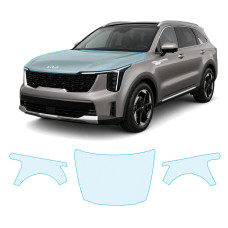 Антигравийная защитная бронепленка по лекалам для Kia Sorento MQ4 facelift 2024- капот и передние крылья