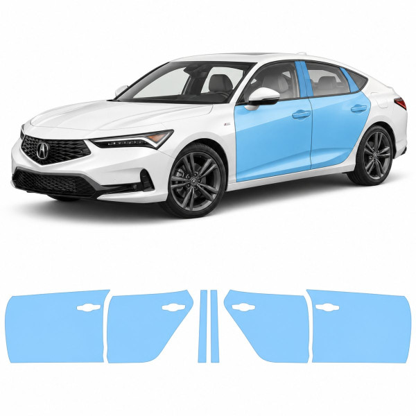 Антигравійна захисна бронеплівка за лекалами для Acura Integra V 2023 - зони дверей і стійки вікон