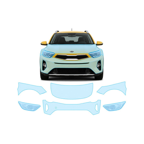 Антигравійна захисна бронеплівка за лекалами для Kia Stonic YB 2017- передня частина авто (капот бампер крила))