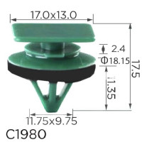 Клипса крепления обшивки карты дверей молдингиMAZDA (D10E-51-SJ3 D10E51SJ3 15244) (C1980)