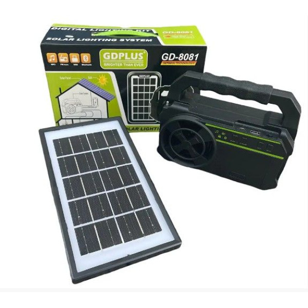 Портативная Солнечная Станция GDPlus GD-8081 (13800mAh) FM-Радіо Bluetooth