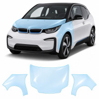 Антигравийная защитная бронепленка по лекалам для BMW i3 I01 2013-2022 - капот и передние крылья