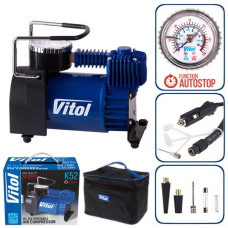 Автомобільний компресор Vitol 150psi 15Amp 40л R13-R16 Автостоп прикурювач (K-52)