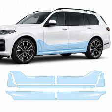 Антигравийная защитная бронепленка по лекалам для BMW X7 G07 2019-2022 - нижняя зона кузова пороги