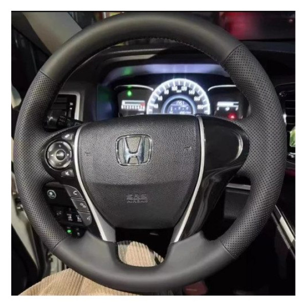 Чехол Оплетка Руля для Honda Accord 2013-2017 Кожа (Модельная Выкройка) №20