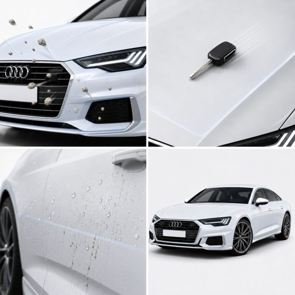 Антигравійна захисна бронеплівка за лекалами для Audi A5 F5 facelift 2020-2024 - задній бампер
