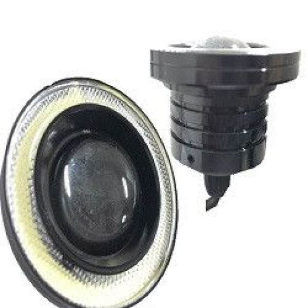 Протитуманні LED Фари круглі Лінза з ДХО D89 мм 12V 10W 7000K Біле та Жовте Світло 2 шт (AG-2509 W+Y)