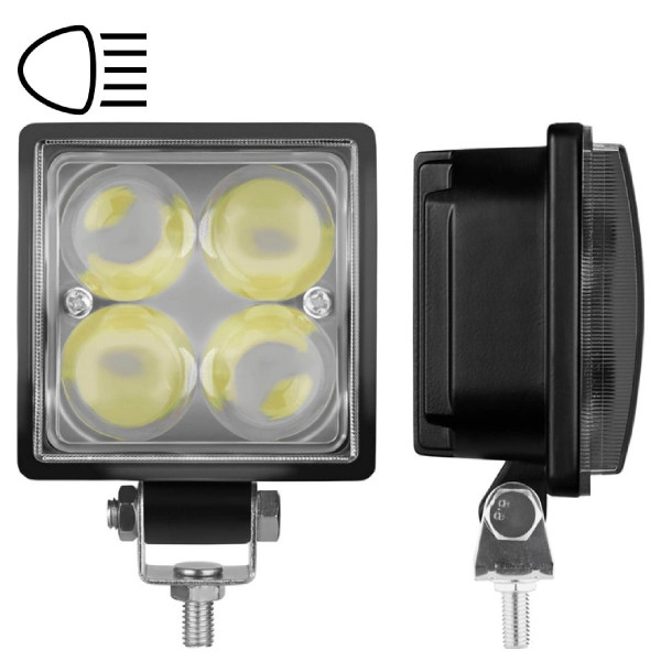 LED фара Brevia Sport Далеке світло 10-30V 12W 880Lm Алюмінієвий корпус IP68 (10602QLX1)