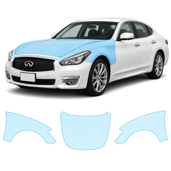 Антигравийная защитная бронепленка по лекалам для Infiniti Q70 Y51 2014-2019 - капот и передние крылья