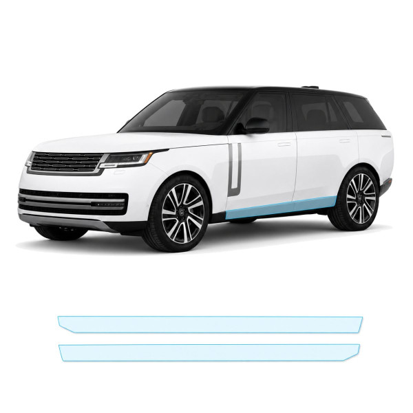 Антигравийная защитная бронепленка по лекалам для Land Rover Range Rover L460 2022- нижняя зона кузова пороги