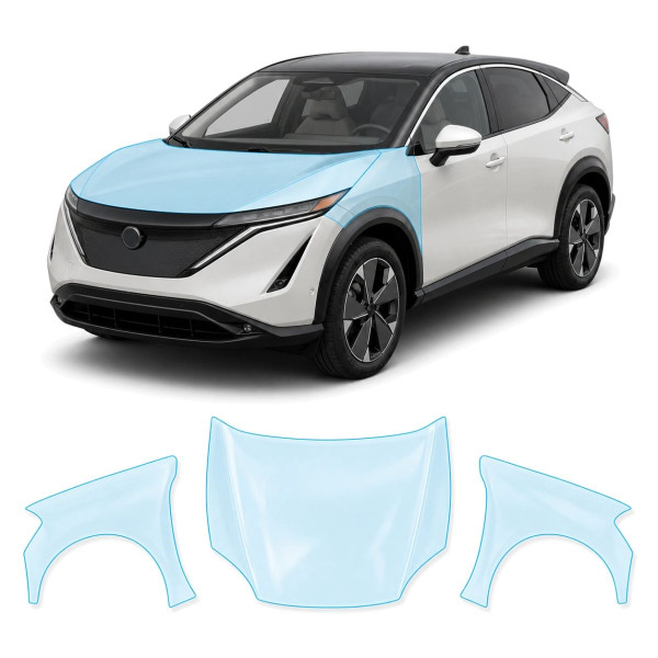 Антигравийная защитная бронепленка по лекалам для Nissan Ariya 2022- капот и передние крылья