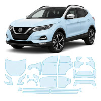 Антигравийная защитная бронепленка по лекалам для Nissan Qashqai J11 facelift 2017-2021 - полный кузов