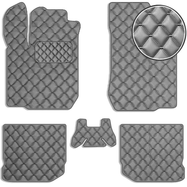 Коврики в салон Экокожа для Volkswagen Golf IV 1997-2003 Серые 5 шт (Rombus)