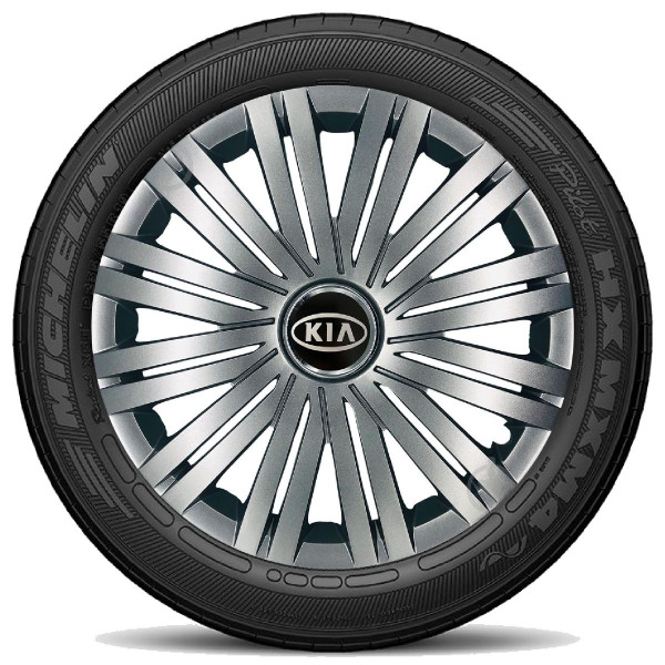 Ковпак колеса з емблемою KIA SKS422 R16 сірий з логотипом на вибір 4 шт