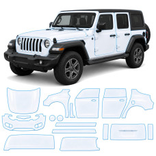Антигравийная защитная бронепленка по лекалам для Jeep Wrangler JL 2018-2023 - полный кузов