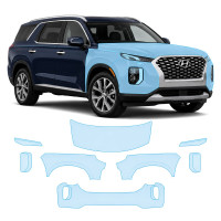 Антигравійна захисна бронеплівка за лекалами для Hyundai Palisade I 2019-2022 - передня частина авто (капот бампер крила))