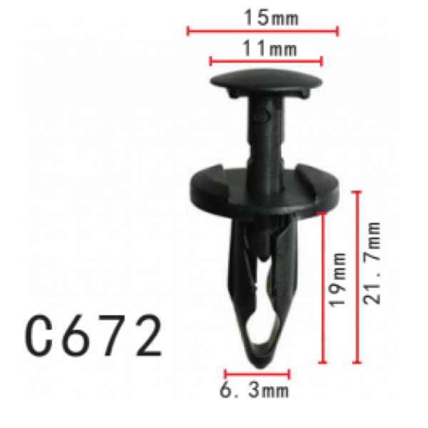 Клипса распорные Ford, Chevrolet, Fiat, Chrysler, Dodge, Jeep (21077123, 11820, K06509130AA) (C672)