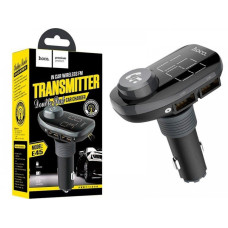 Автомобильный FM модулятор (трансмиттер) Модулятор Bluetooth HOCO E45 2 USB Черный (Оригинал)