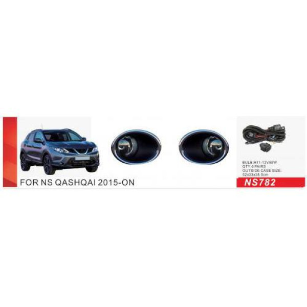 Противотуманные фары для Nissan Qashqai 2013-2017 H11 12V 55W с проводкой Комплект (NS-782)