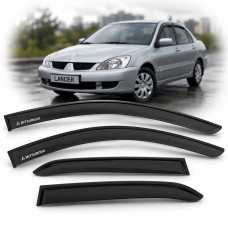 Дефлекторы окон ветровики Mitsubishi Lancer IX 2003-2007 Скотч 3M Voron Glass