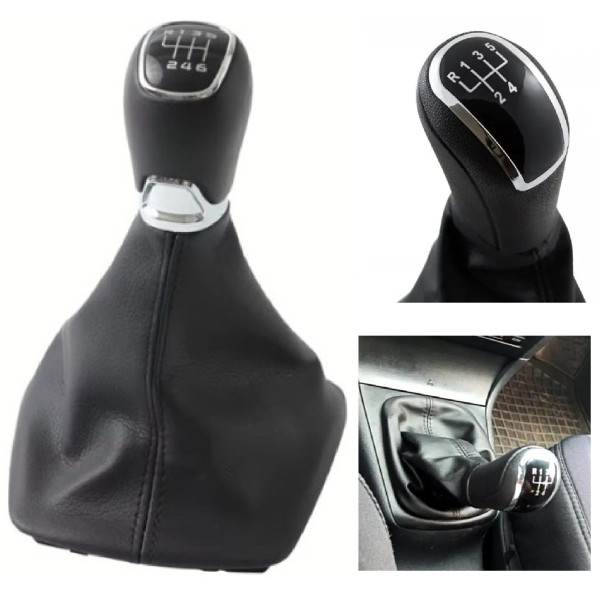 Ручка КПП з пильником у зборі Модельна для Skoda Octavia A4 Tour 1997-2012 Екошкіра (6 Швидкостей)