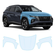 Антигравийная защитная бронепленка по лекалам для Hyundai Tucson NX4 2020-2023 - капот и передние крылья