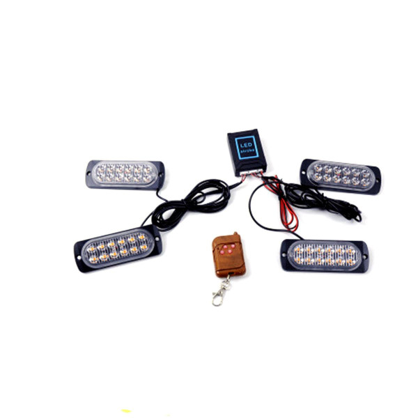 Страбоскоп Світлодіодний 12-24V / LED 4 Шт / 12 Режимів / Жовтий (BS-1-4-12LED Y)