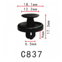 Клипса распорные Ford, Chevrolet 88970767 Toyota Lexus 90467-10183 Subaru 909130043 (C837)