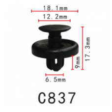 Клипса распорные Ford, Chevrolet 88970767 Toyota Lexus 90467-10183 Subaru 909130043 (C837)