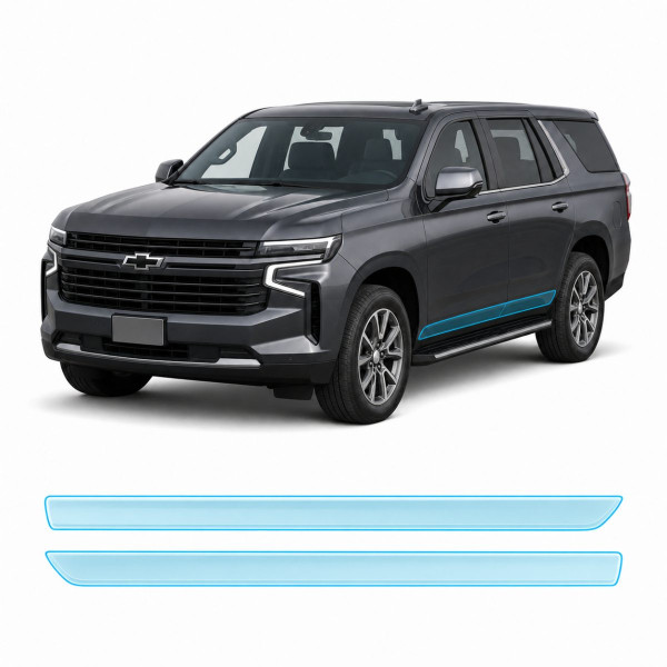 Антигравийная защитная бронепленка по лекалам для Chevrolet Tahoe IV 2021- нижняя зона кузова пороги