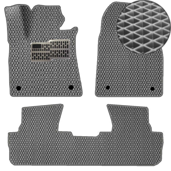3D EVA Коврики в салон для Lexus RX 350 2009-2015 с подпятником Серые 5 шт