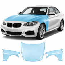Антигравійна захисна бронеплівка за лекалами для BMW 2 Series F22 2014-2021 - капот і передні крила