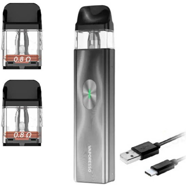 Багаторазовий Pod-Набір Vaporesso Xros 4 Mini 1000mAh 2 мл (Картриджів 0.8 ОМ 3 шт) Space Grey Космічний Сірий